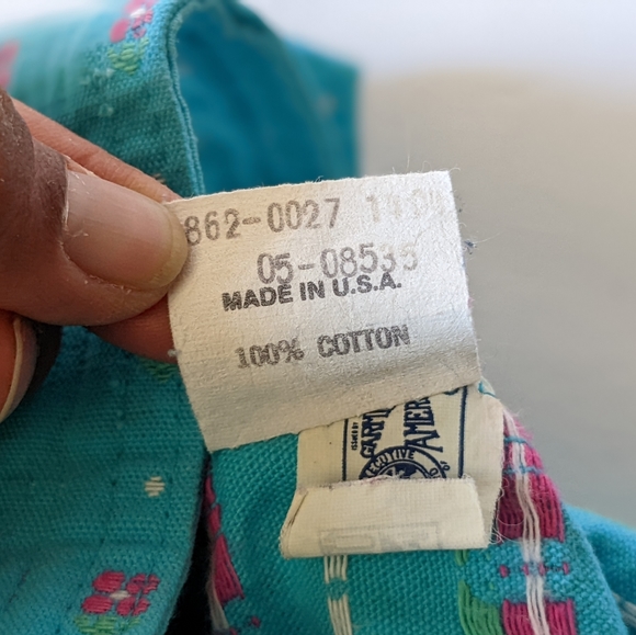 Vintage Oshkosh b'gosh Baby Overall romper Flower Cloth 12 months Made In USA - Picture 4 of 10